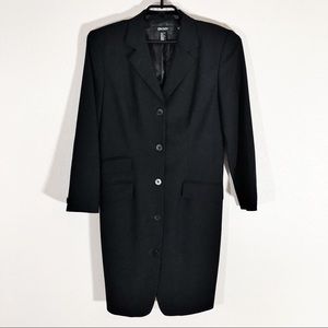 💐DKNY Sz 10 Black Wool Long Coat